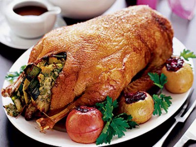 Roast Goose with Sage and Onion Stuffing