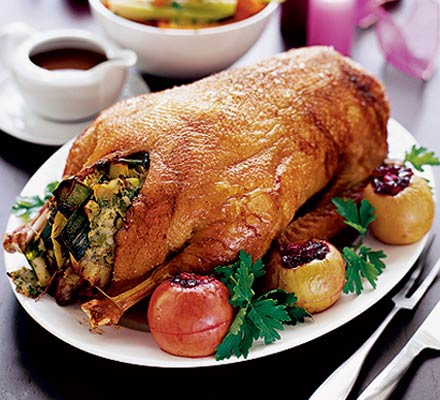 Roast Goose with Sage and Onion Stuffing